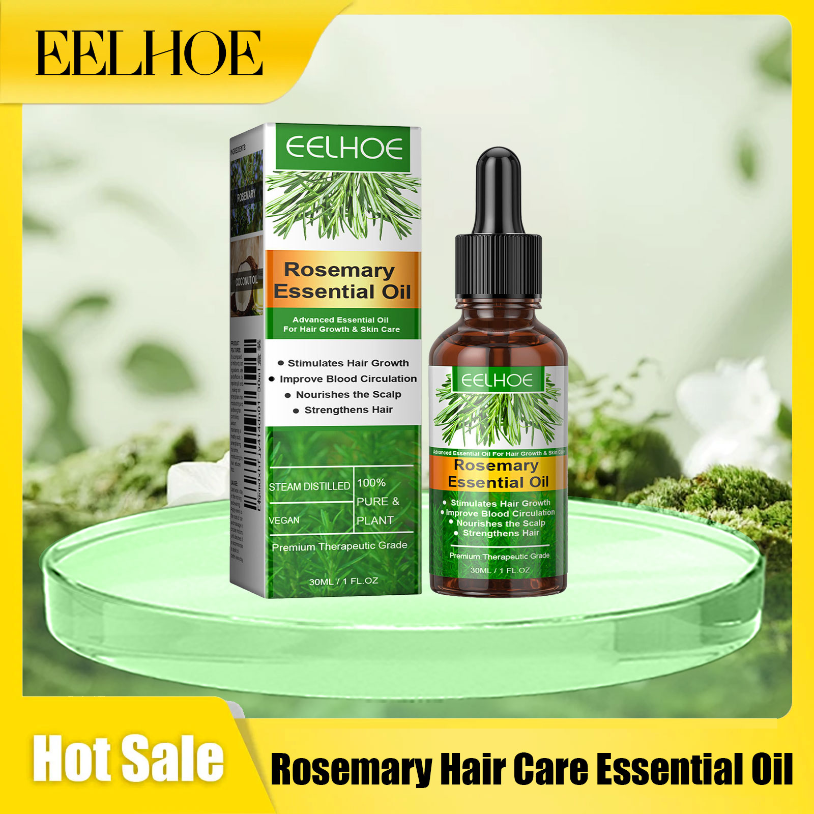 Rosemary Hair Oil - Eelhoe Rozemarijn Haarverzorging Essentiële Olie Versterken