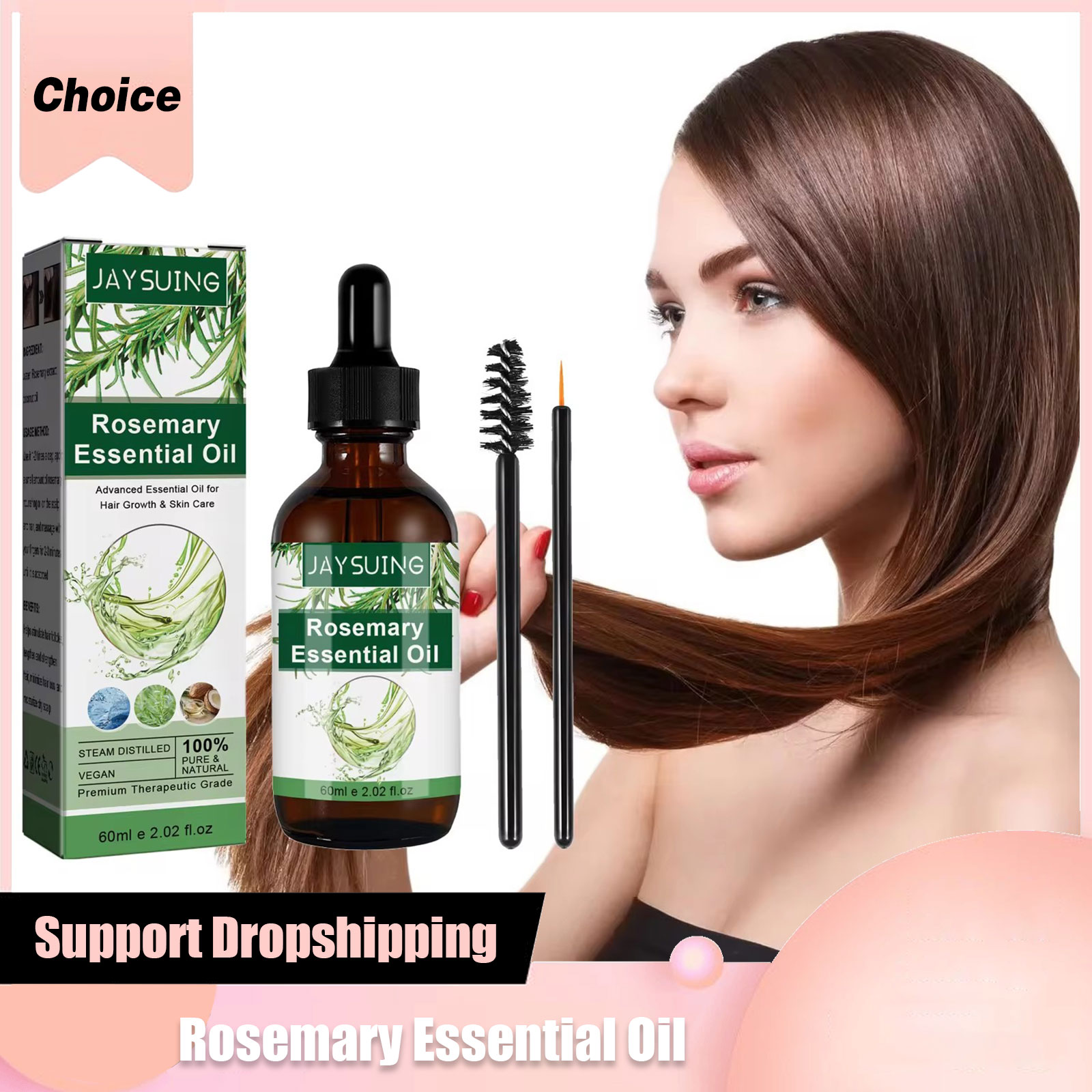 Rosemary Hair Oil - Rozemarijn Essentiële Olie Voor Haargroei Hoofdhuid